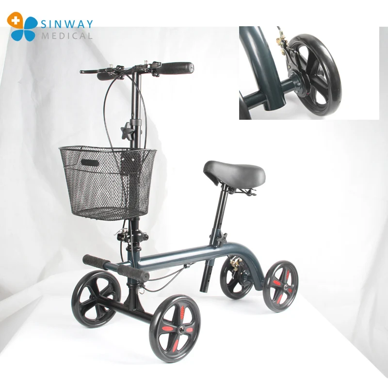 Sinway Scooter For Broken Ankle Knee Support Walker With Seat And Footrest