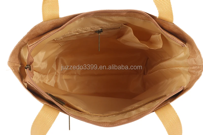 GRS certificate Low price zipper closure Portable Eco-friendly recycled tyvek paper tote shopping bag