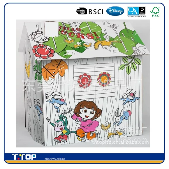 
FSC & BSCI & FAMA Paper Doll House Doll Cardboard Playhouse Doors 