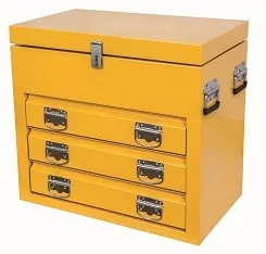 Ящик для хранения инструментов с 3 ящиками, желтая стальная металлическая коробка для инструментов, аккуратная и безопасная