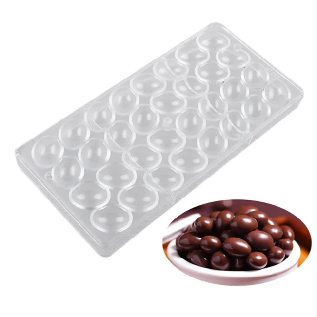 Custom 32 Grids Polycarbonate Chocolate Mold Reusable Round Medal Polycarbonate Chocolate Mold