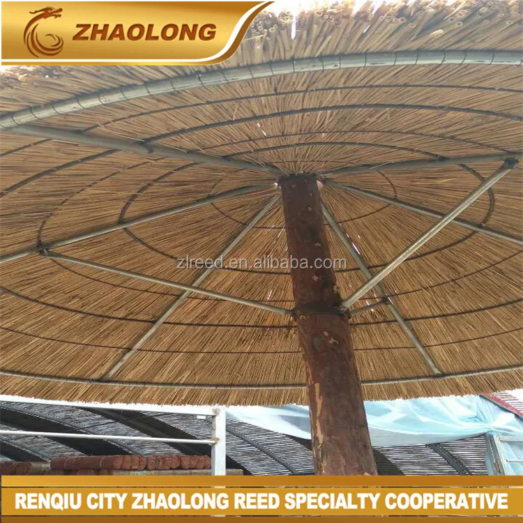 China beach umbrella custom natural reed umbrella