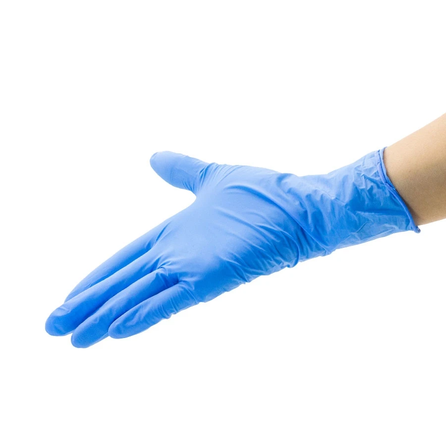 Wholesale Powder Free Durable Non-porous Disposable Household Cleaning Gloves Blue Nitrile Gloves