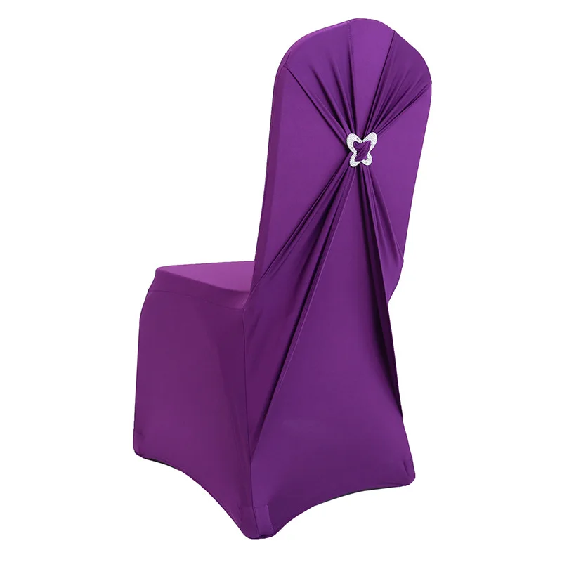 Оптовая продажа новый дизайн недорогие розовые чехлы на спинку стула свадебные украшения