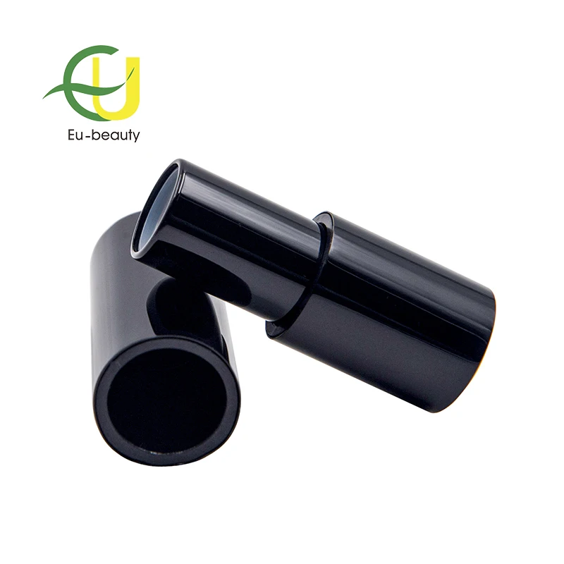 
High-grade black cylinder magnet metal lipstick tube lip balm container 