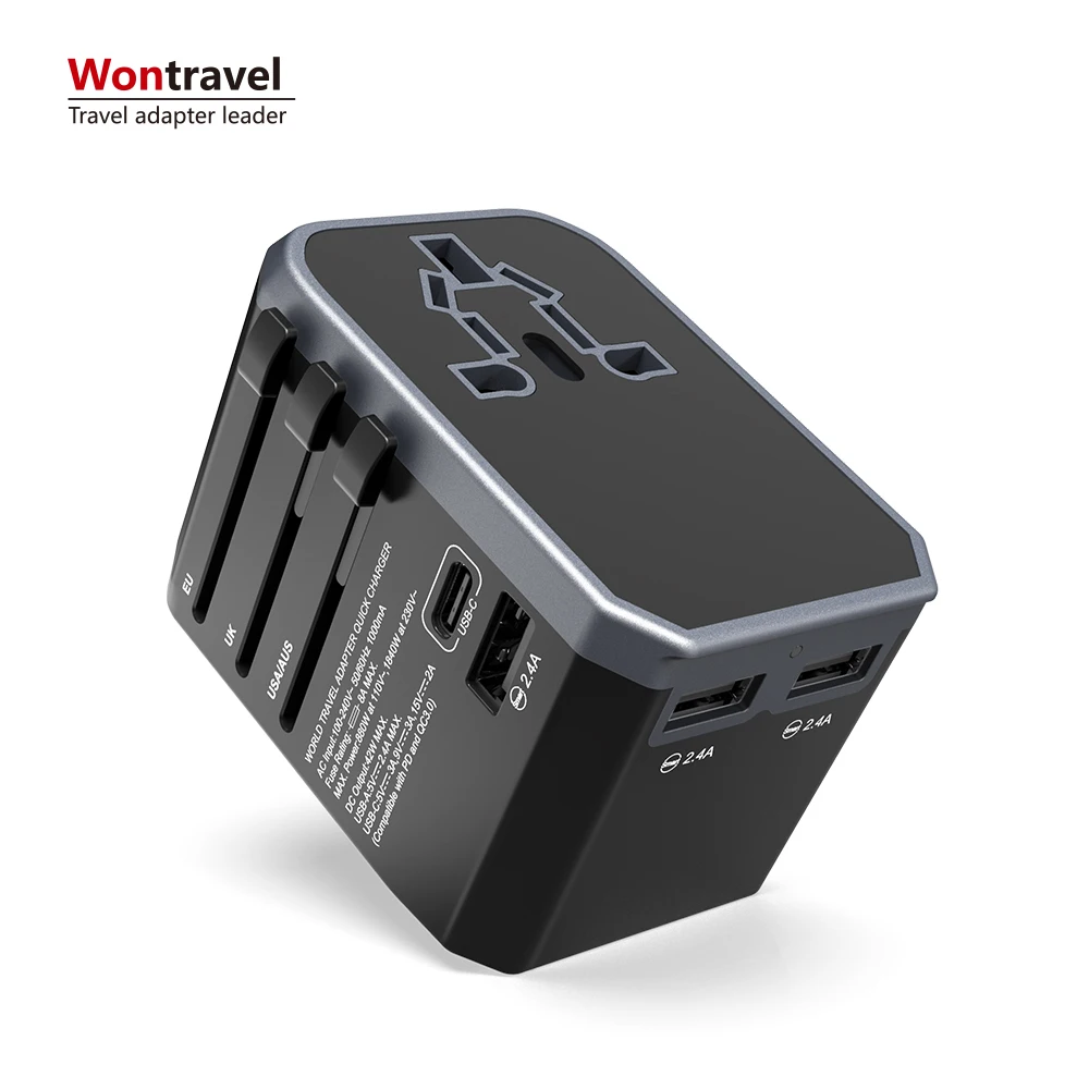 Universal Travel adapter plug Type C USB quick charger 45W PD adaptor power electrical plug outlet