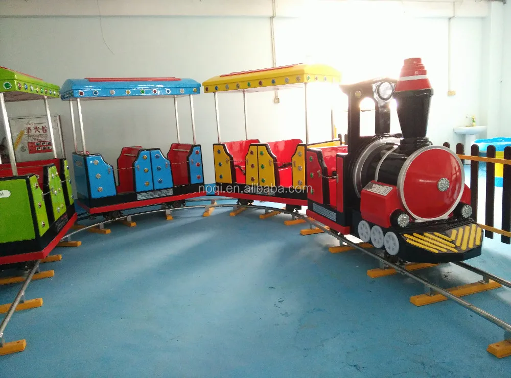 Cheap funny amusement kiddie amusement rides mini electric toy train with track