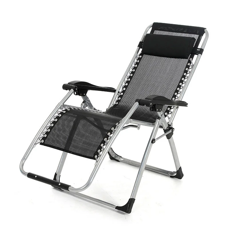 Zero Gravity reclining folding beach sun lounger  Chairs with pillow and cup holder tray
