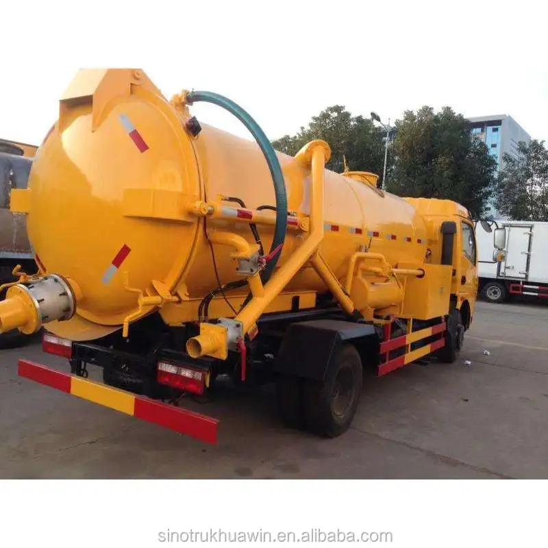 Sewage suction tanker truck 290hp 6 wheel sewer vacuum cleaner tanker truck