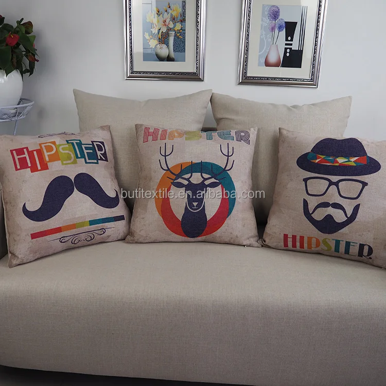 Пользовательские большие размеры, декоративные подушки для уличного стула, квадратные 18*18 наволочки для подушек с принтом усов