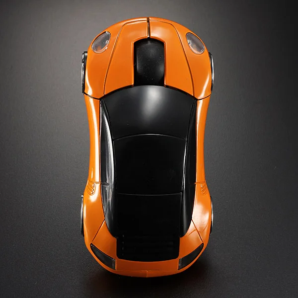 Brand New High Quality Orange Computer Laptop 1600DPI Mouse Optical Mice 3D 2.4G USB Wireless Car Shaped