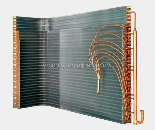 Water Cooled Aluminum fin  O type U type L Shaped Evaporator Coil Heat Pump