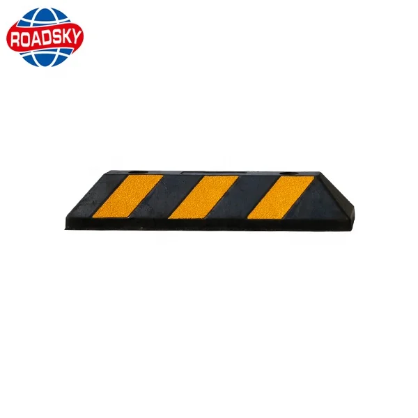 Reflective Driveway Wheel Stop Block Rubber Parking Curbs