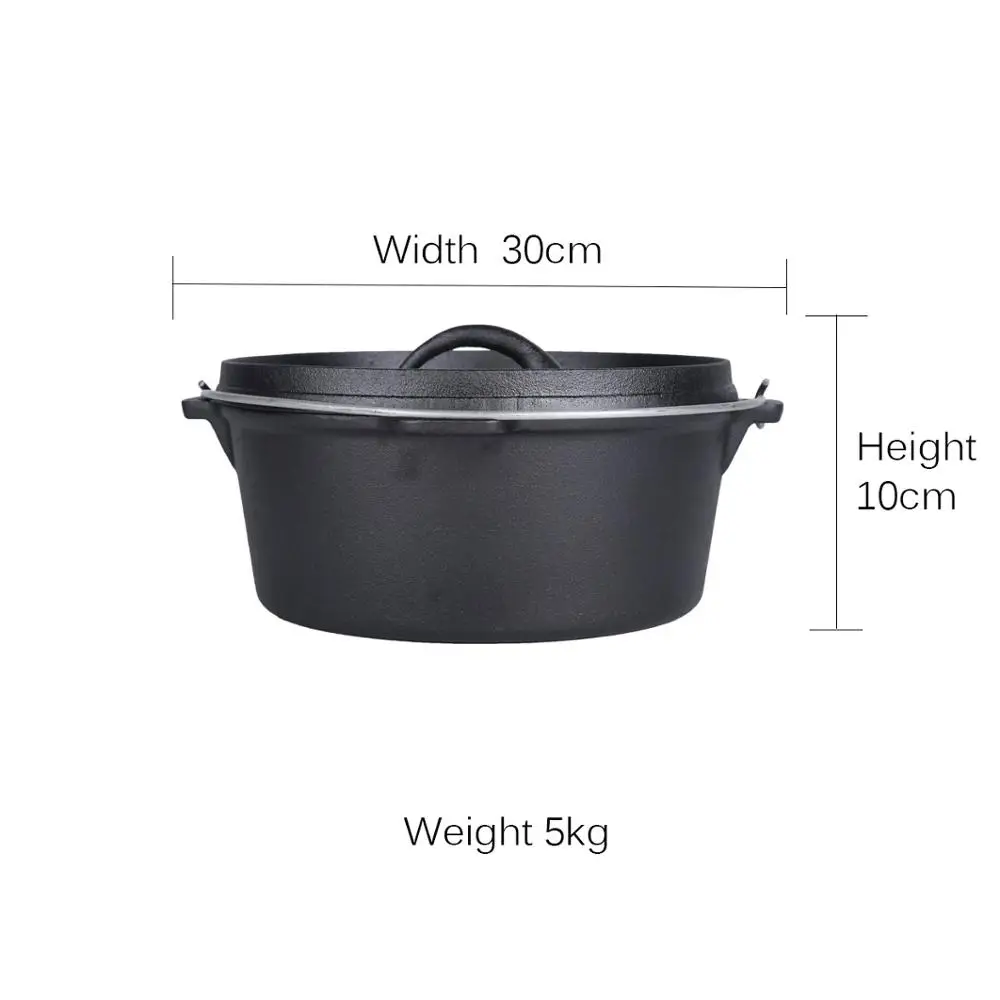 
Outdoors equipment stock pot camping use kitchen hanging cast iron dutch oven 