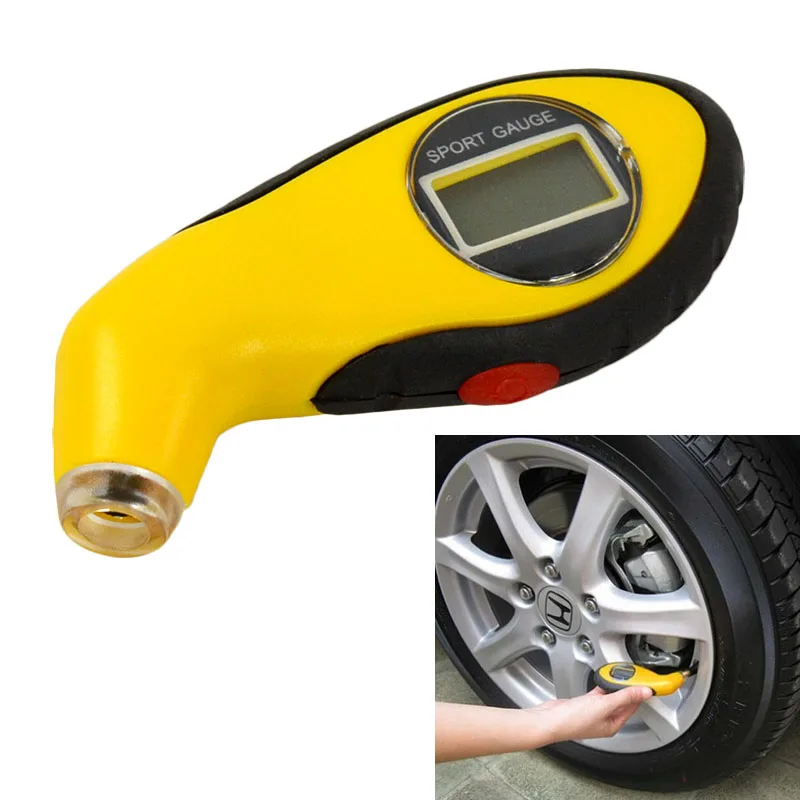 Custom Logo Car Tire Pressure Gauge LED Tire Pressure Counting Meter Electronic Digital LCD Vehicle Barometer