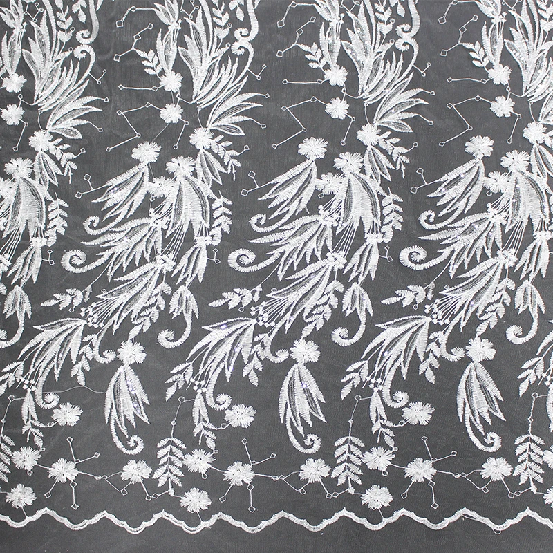 high quality cheap guipure dress white soft net 3d flower milky yarn lace fabric for girl