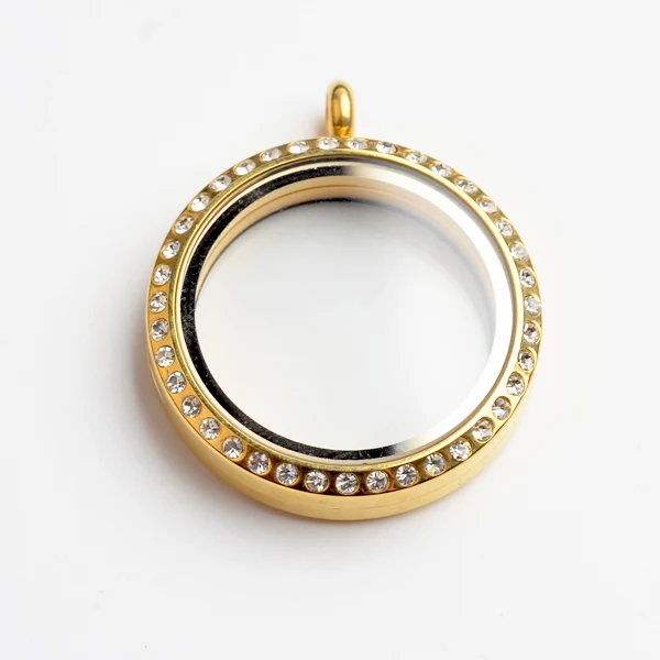 Custom locket photo frame pendant necklace empty glass pendant