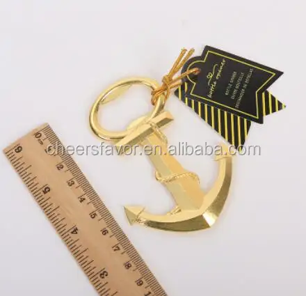 
WINE WEDDING FAVOR GOLD NAUTICAL ANCHOR BOTTLE OPENER favors 