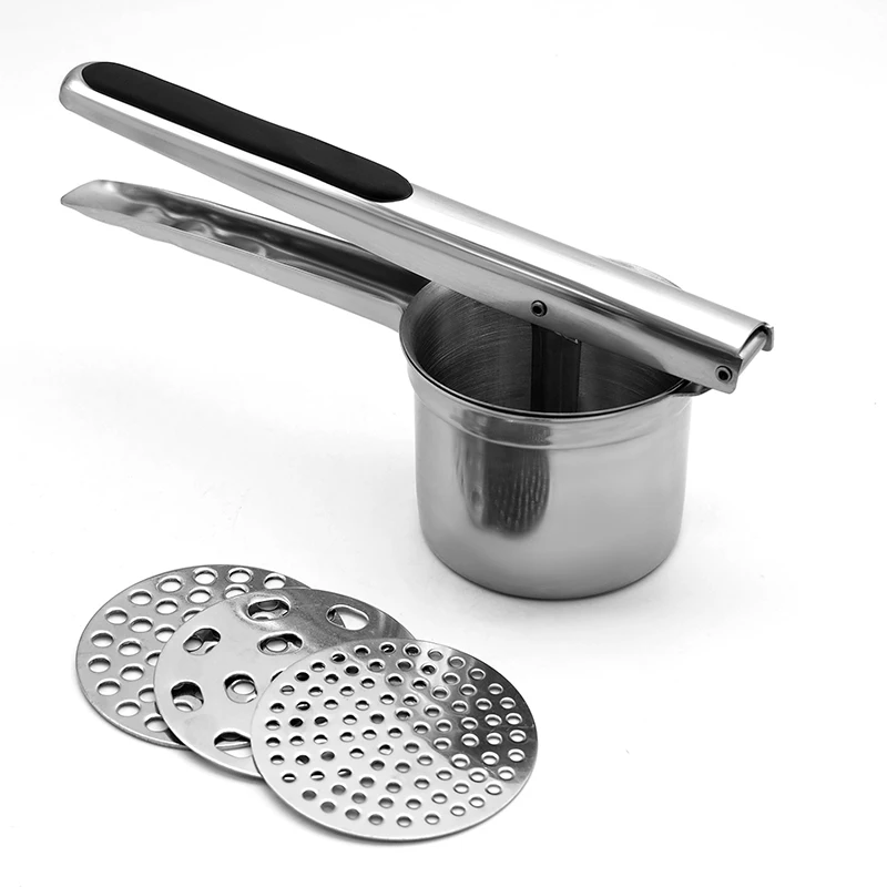 2019 Upgraded Version Premium Stainless Steel Potato Ricer Set Baby Food Strainer Fruit Masherand Food Press