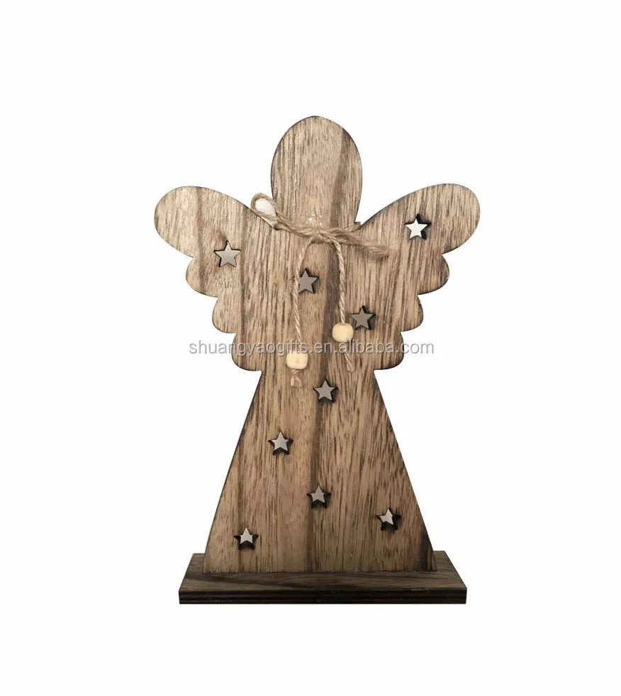 christmas Wooden Fox craft Decoration on desk