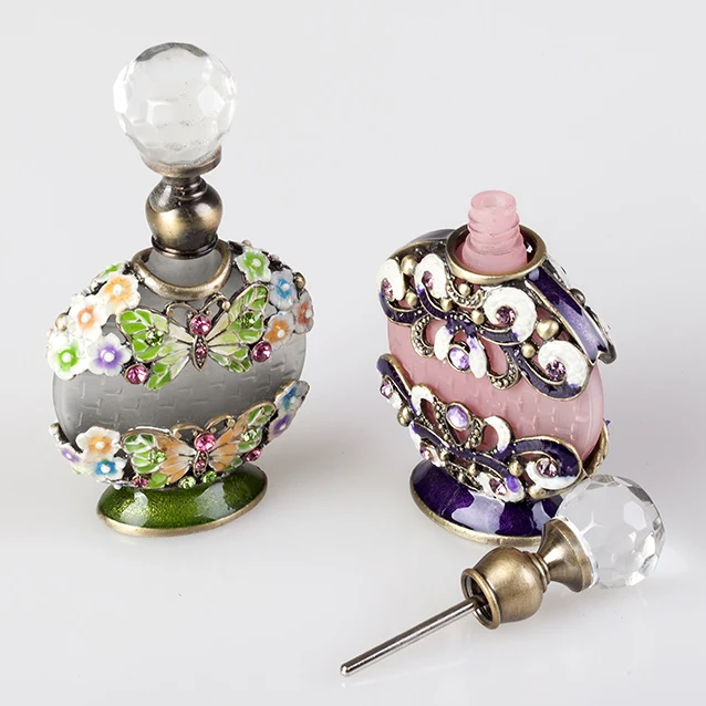 8ml Butterfly Perfume Bottle Empty Glass and Metal Perfume Essential 0il Refillable Bottle #59674&59676