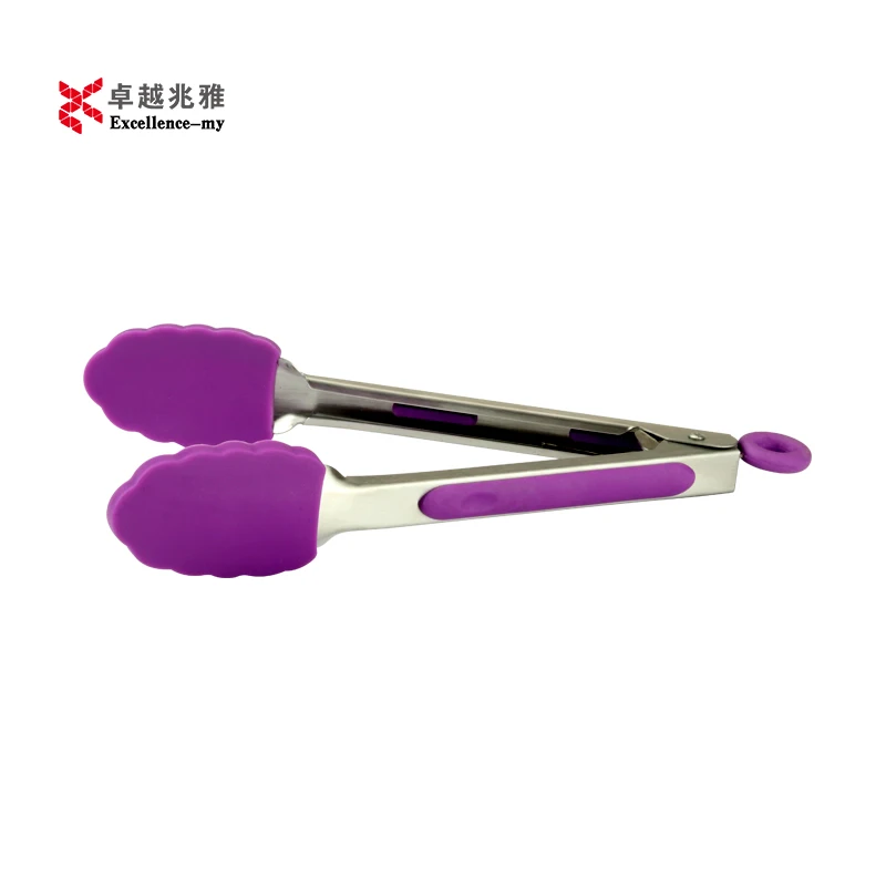 Silicone Kitchen Gadgets Utensils 7 Inch Non Stick Kitchen Cooking Tong Food Grade Multi Color Silicone Mini Tong