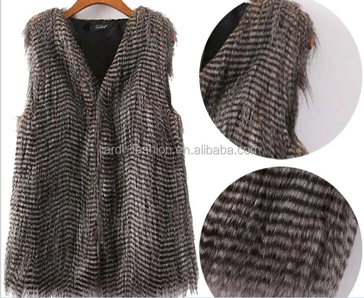 top quality warm winter natural fur vest ladies faux ostrich fur vest