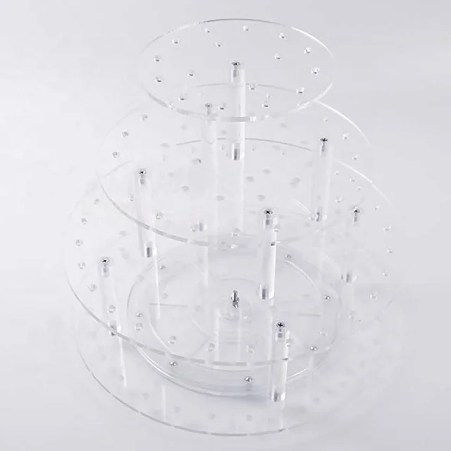 Round Acrylic Cakepop Display with Rotating Base