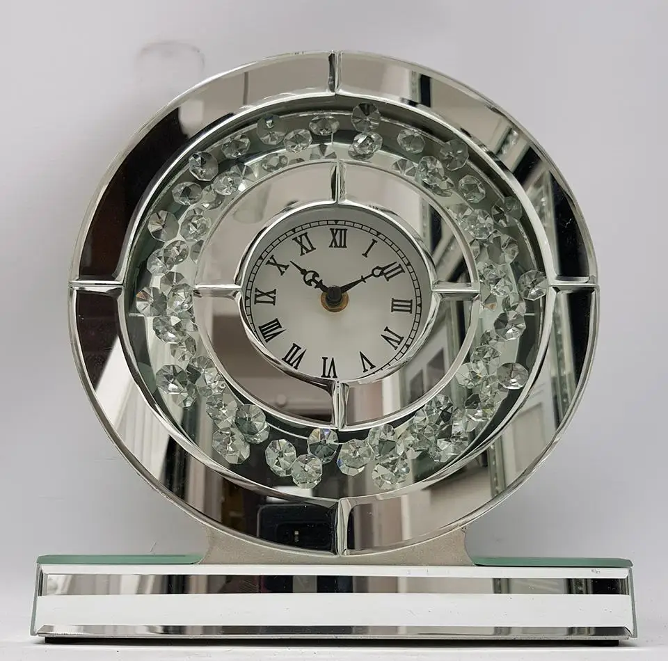 Crushed diamond Wall Clock Diamond Crush Sparkly Mirrored