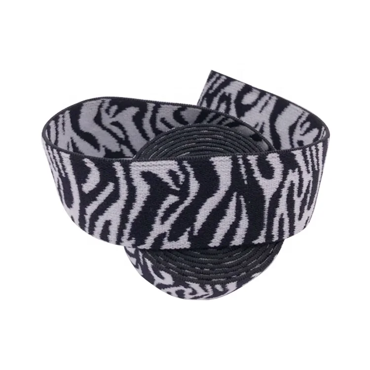 Snow leopard double-face soft nylon jacquard strap webbing elastic band for underwear garment