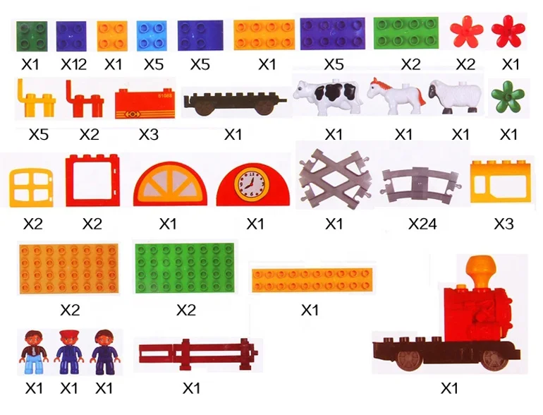 Самосборка образовательная Строительная ферма поезд трек блок с музыкой