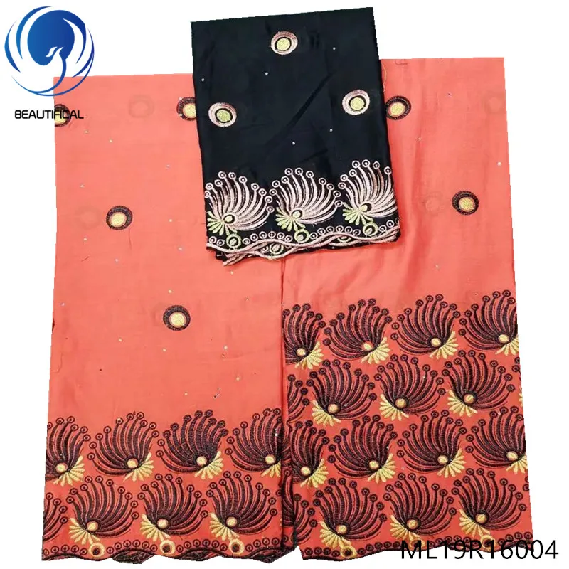 Beautifical 2019 new design african voile lace cotton lace fabric embroidery nigeria swiss voile lace fabric ML19R160