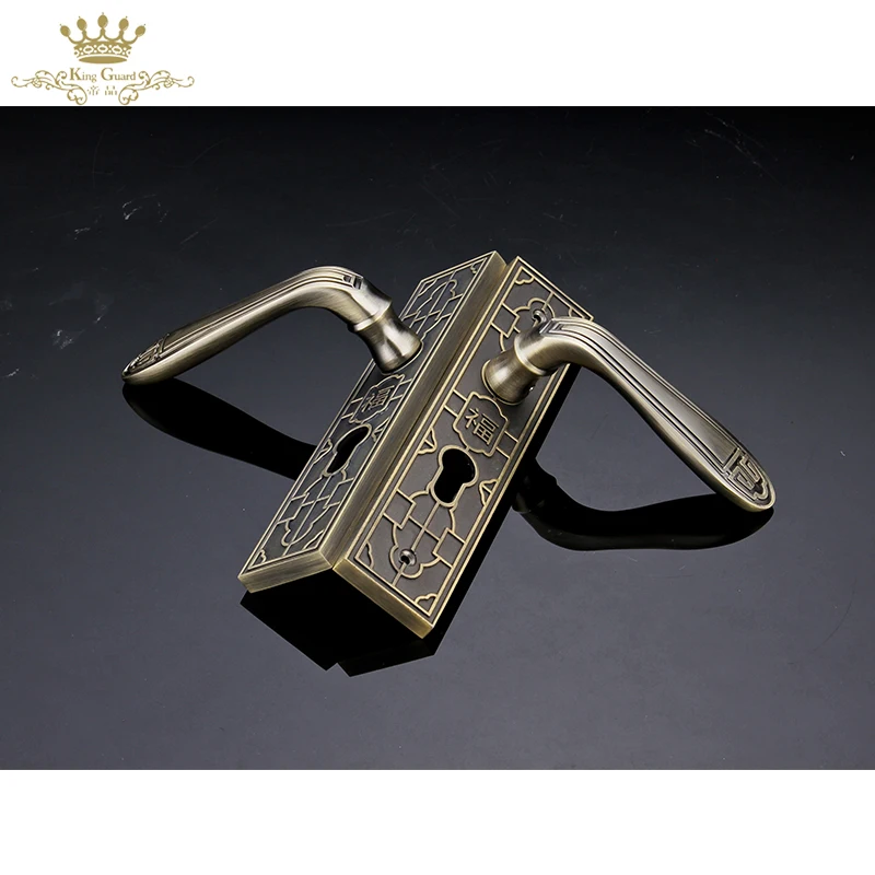 Low price elegant handle door lock set zinc alloy door handle antique bedroom wooden door handle