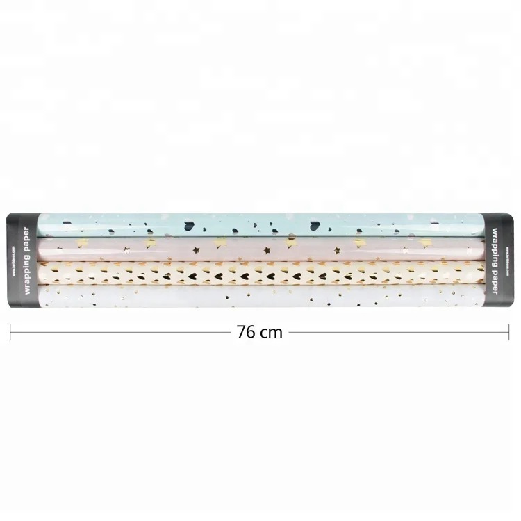 Customised Color Elegant Shiny Gold Foil Print Gift Packaging Wrapping Paper