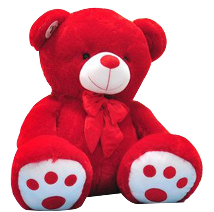 Custom soft bear toy red plush giant teddy bear stuffed toy