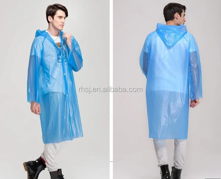 Одноразовый дождевик для взрослых с капюшоном