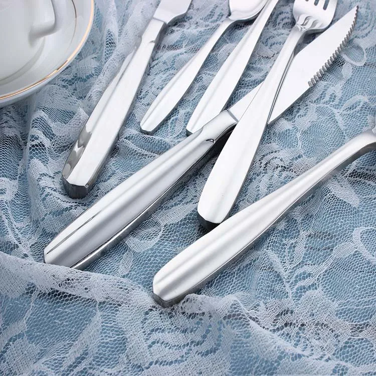 High quality bright silver cutlery stainless steel spoon and fork set