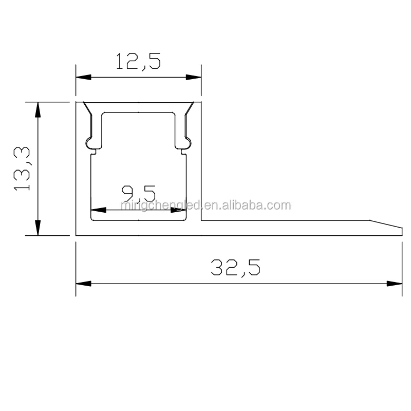 Светодиодная лента алюминиевый U-профиль для штукатурки угловой утопленный линейный светодиодный профиль
