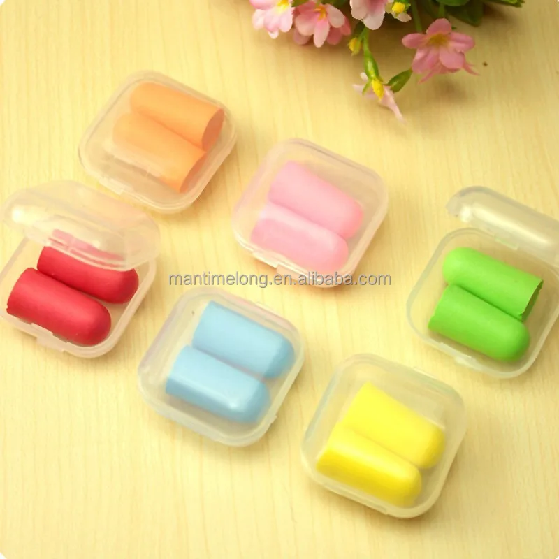 Noise-cancellation Earbuds Noise Reduction Ear Plug Slow Reboun Soft Foam Earplugs With case