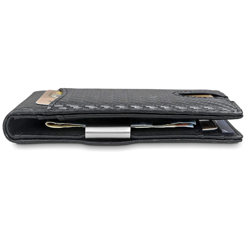 Slim Back and  Front Pocket Wallet for RFID money clip leather  anti theft wallet
