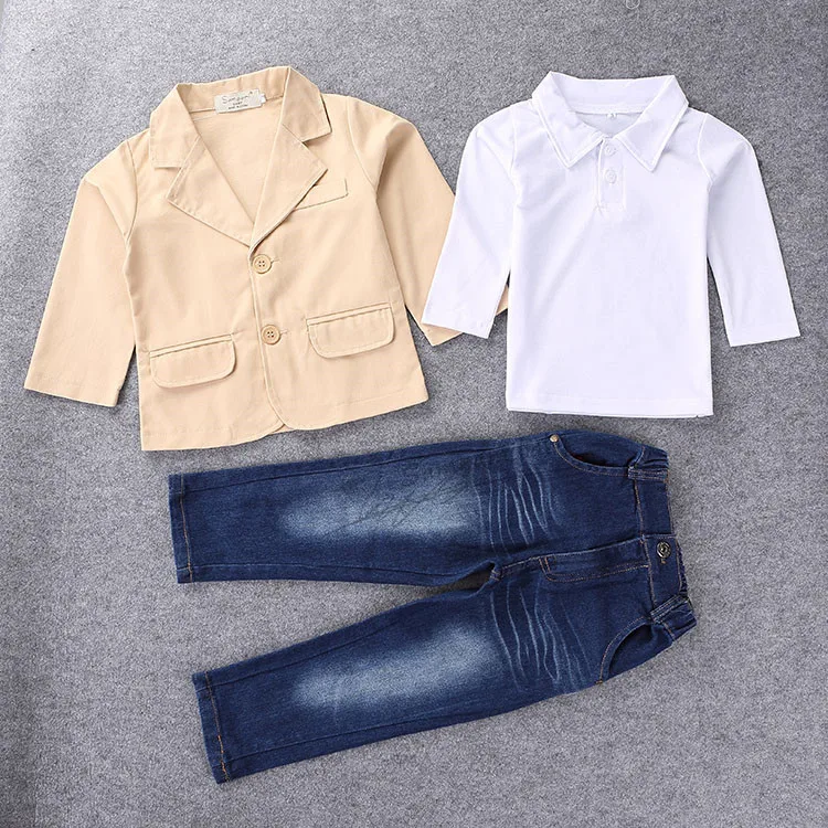 Europe new 2018 autumn Baby gentleman cheap boys clothing sets suits child kid suit with vest Long sleeves shirt Long pant 3pcs