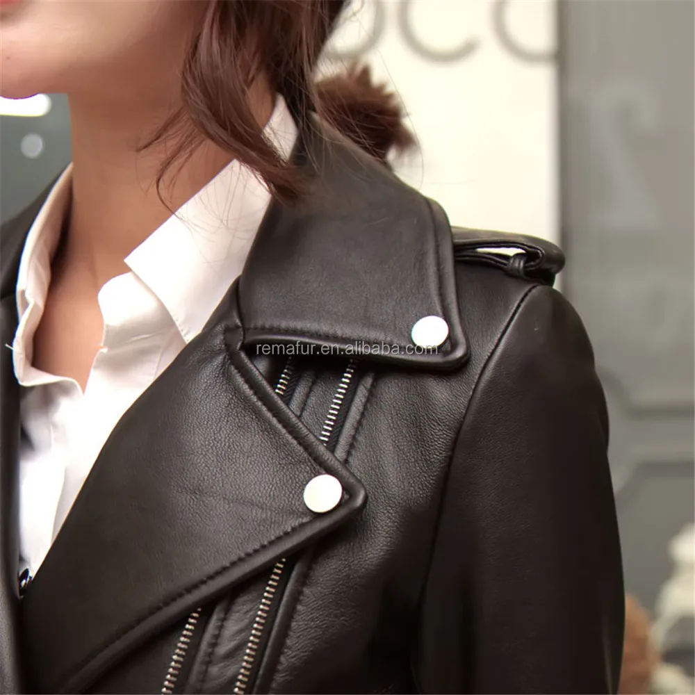 2016Factory direct sale Latest Fashion Women Leather Jacket Spring Autumn Women Sheepskin Jacket Coat