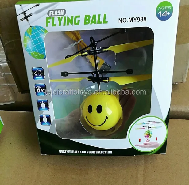 Hot sell induction toys flying ball with light Expression face design sensor flying ball