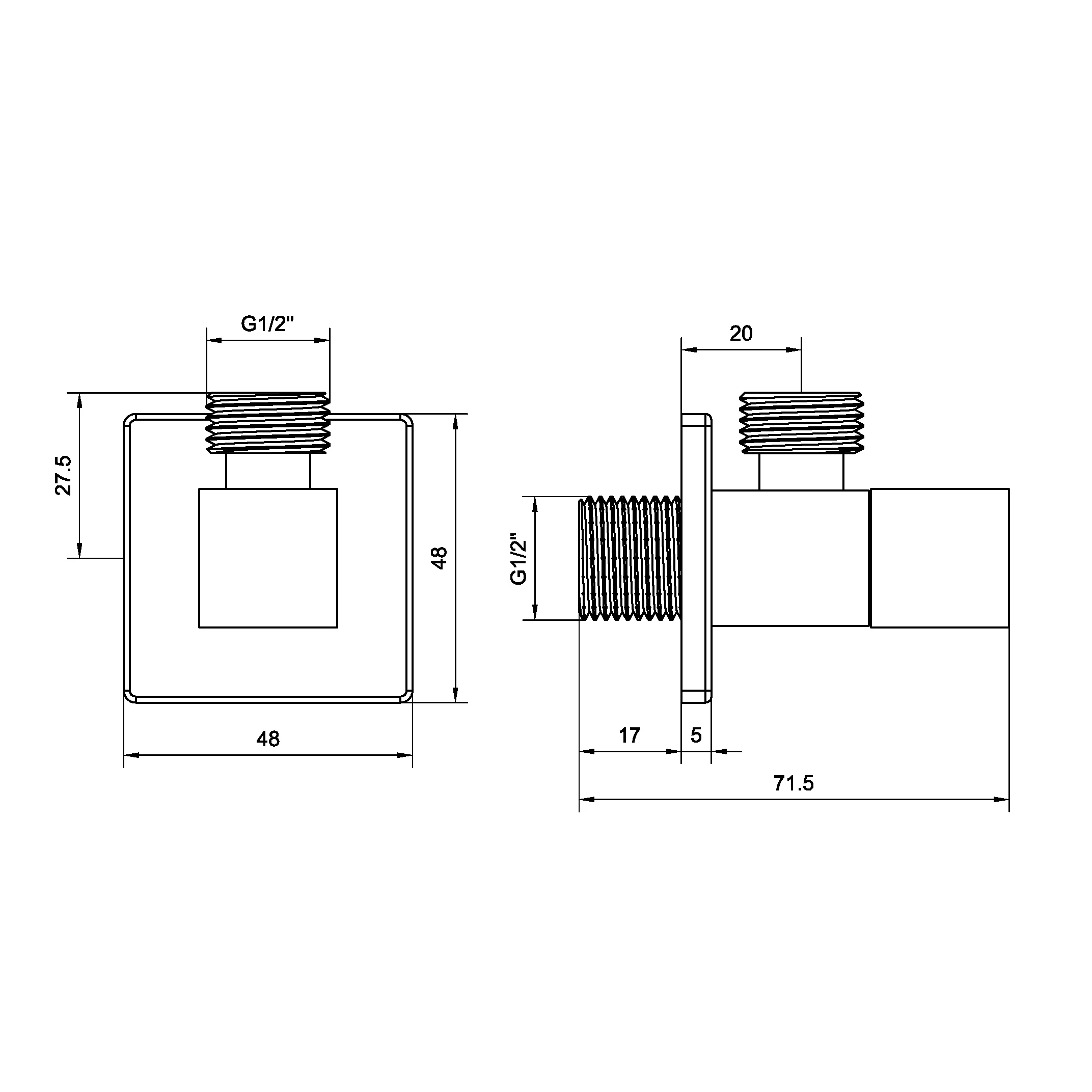Медный угловой клапан водозаборника 90 градусов для ванной комнаты