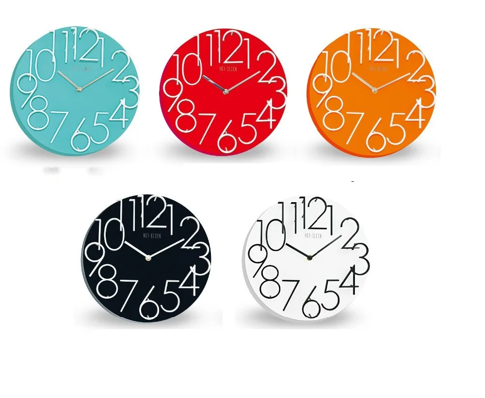 Modern Creative round 12-inch Wall Clock - 3 stairs digital numbers