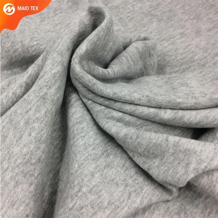 heather grey new pattern brushed 100% cotton french terry knitted fabric for shirts