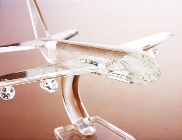 Cheap glass crystal 3d passenger airplanes models