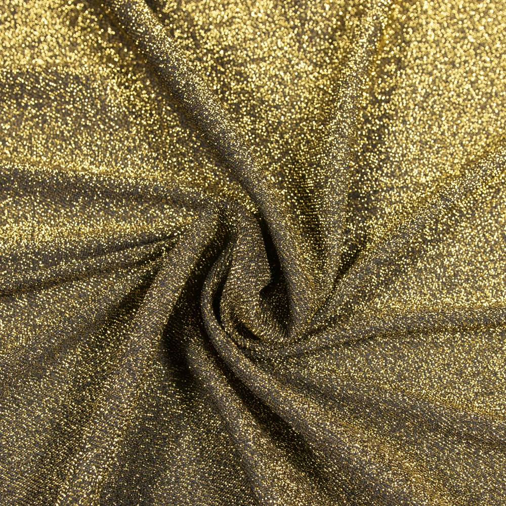 Wholesale nylon spandex lurex knit gold thread lame fabric