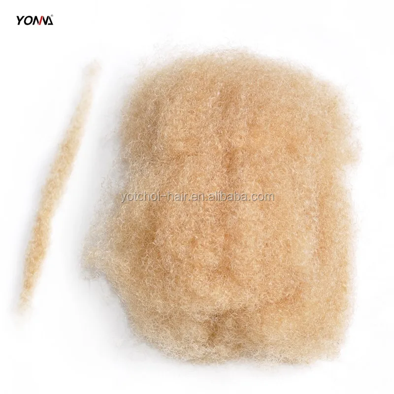 Yotchoi 4Pcs/Lot Tight Afro kinky bulk 100% human hair for dreadlocks, Twist braids honey blonde 613# mongolian afro kinky curl