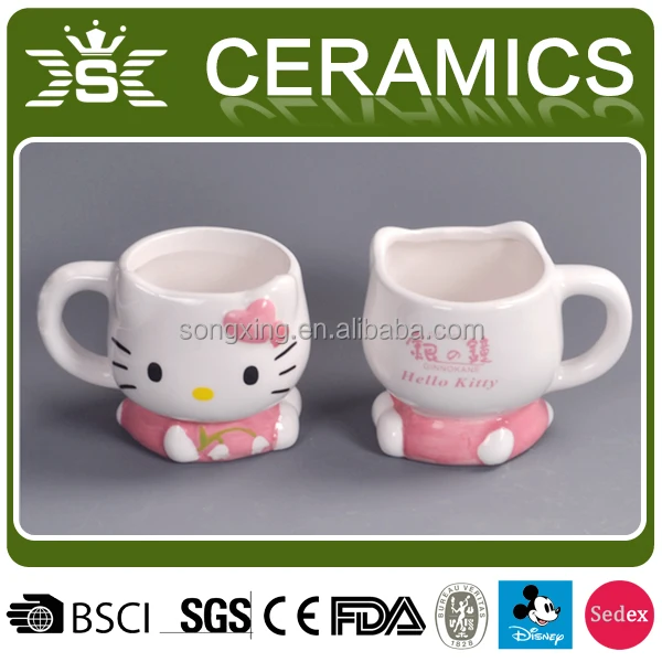 Personalized pink hello cat coffee cup ceramics